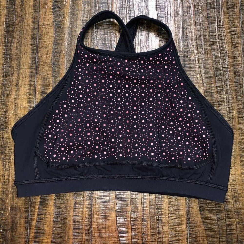 Lululemon Size 8 Colour Me Quick Bra Black / Flash Light Tone Workout Train Gym